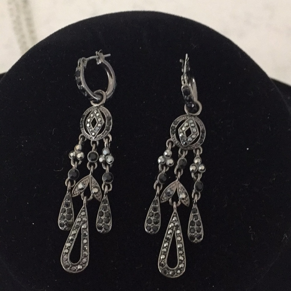 Costume black stone earrings